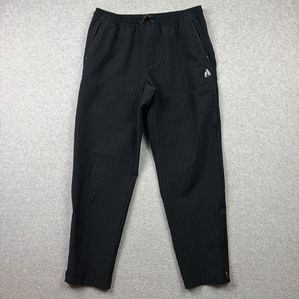Eddie Bauer First Ascent Pants Mens Large Black Grid Fleece Ankle Zips Outdoor
